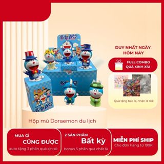 (Doremon du lịch) Blindbox hộp mù mô hình hoạt hình chú mèo máy Doraemon Travel