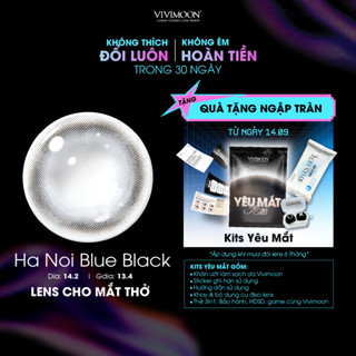 Lens cận đen tự nhiên VIVIMOON cho mắt thở Hà Nội Blue Black (Giá 01 đôi)
