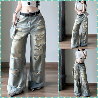   ORTD5815QC  QUẦN JEANS ỐNG RỘNG NỮ LƯNG CAO RÁCH CÀO ĐÙI NHIỀU MÀU XANH NHẠT BỤI RÂU MÈO LAI CUỐN CÁ TÍNH 