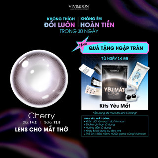 Lens màu xám nâu ánh hồng Cherry Gray VIVIMOON cho mắt thở hạn sử dụng 6 tháng
