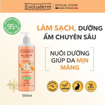 Sữa tắm Dưỡng da Evoluderm dạng gel tắm, dưỡng da mịn màng, mùi hương dịu nhẹ 500ml (QT)