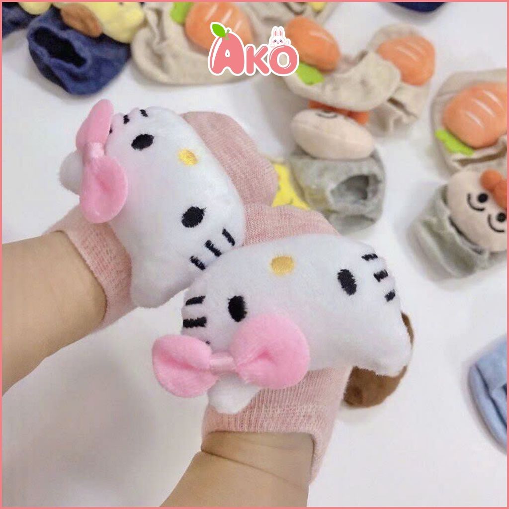 Tất vớ thú hình nổi 3D AKO len lông xù đáng yêu cho bé sơ sinh trai gái đến 18 tháng