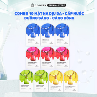 Combo 10 Mix Mặt nạ dịu da, cấp nước, dưỡng sáng, tăng đàn hồi Gookin Ampoule Mask 30ml (1)