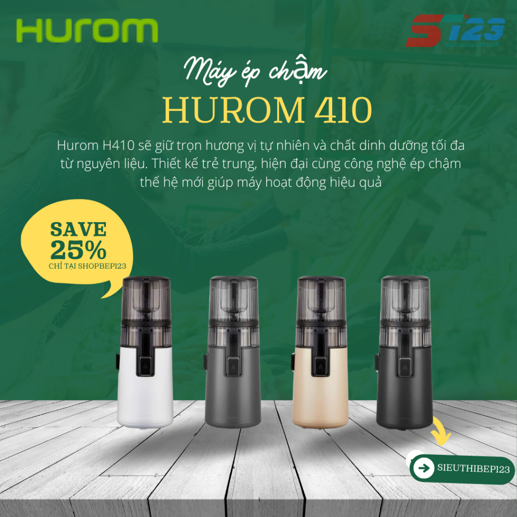 Máy Ép Chậm Hurom H410 – Ép Kiệt, Nước Trong, Giữ Trọn Dinh Dưỡng