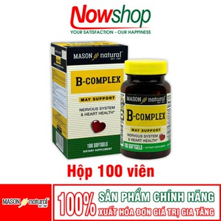 2 Hộp B-Complex Mason Natural 100 viên bổ sung năng lượng giảm mệt mỏi căng thẳng tăng sức đề kháng