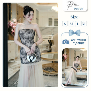  Đầm thiết kế KHÂU Design cúp ngực hoa ren chân voan sang chảnh K960 