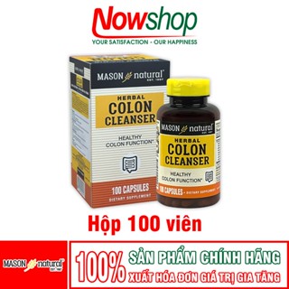 2 Hộp Colon Cleanser Mason Natural 100 viên sạch đại tràng giảm đầy hơi tiêu hóa khỏe ngừa táo bón