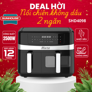NỒI CHIÊN KHÔNG DẦU SUNHOUSE 2 NGĂN 10L SUNHOUSE MAMA SHD4098