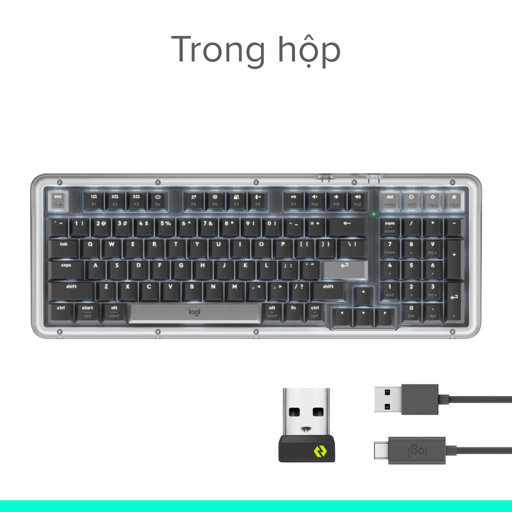 Bàn phím cơ không dây Logitech Alto Keys K98M - Đệm hấp thụ rung động, đèn nền, Bluetooth, Sạc USB-C | BigBuy360 - bigbuy360.vn
