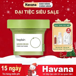  Mặt nạ đất sét BEPLAIN X LeoJ 120ml từ đậu xanh se khít lỗ chân lông giảm mụn đầu đen 