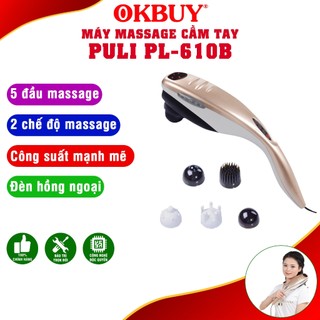 Máy massage cá mập cầm tay puli pl-610b - 5 đầu thay đổi, cán dài dễ sử dụng | okbuy