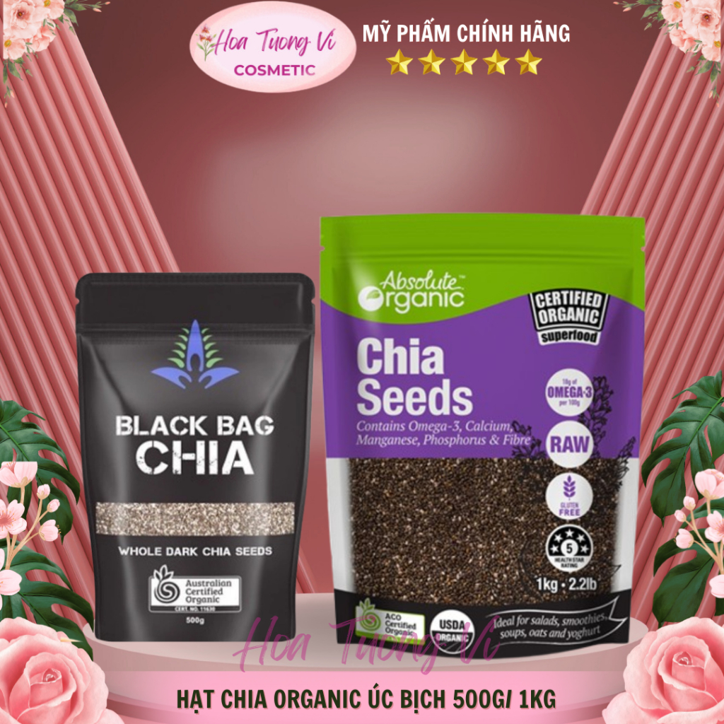 Hạt chia tím/ đen Úc Absolute Organic túi 500G - 1KG