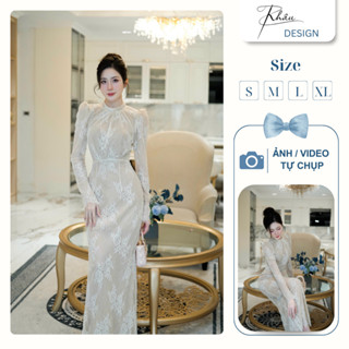  Đầm thiết kế KHÂU Design ren dài tay ly cổ K970 sang chảnh quý phái 