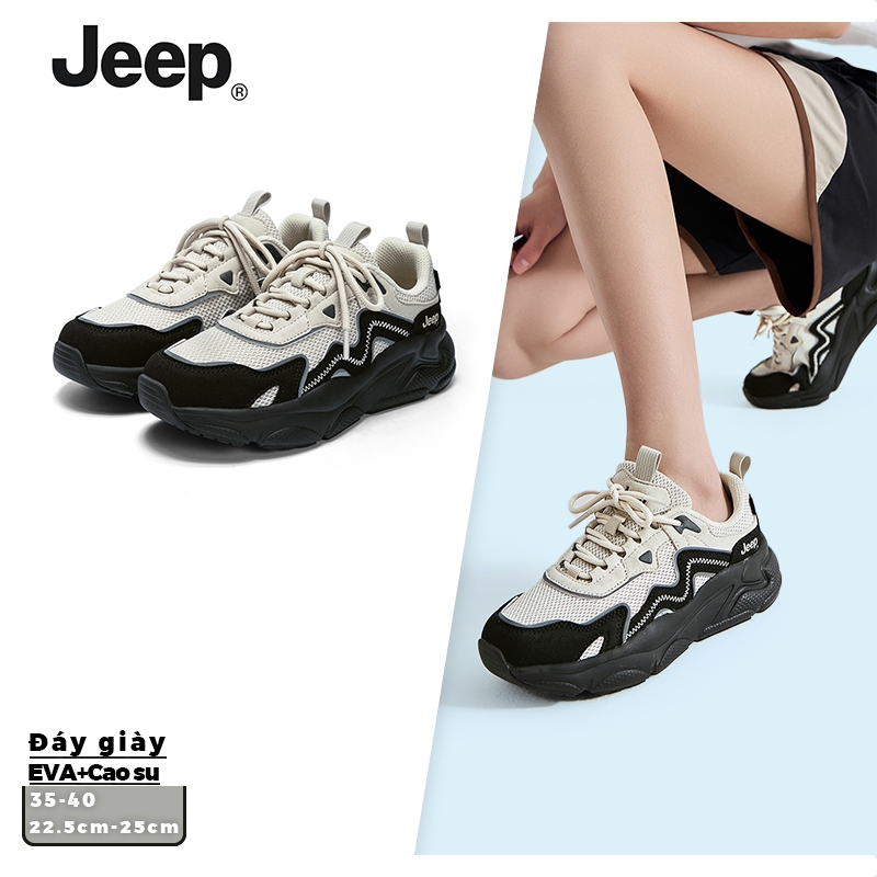 Jeep 2025 Nữ Giày Mùa Hè Mới Kiểu Dad Shoes Đa Dụng Thể Thao Dễ Đi Tăng Chiều Cao Thoáng Khả Đế Dày 