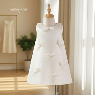 Đầm Tiểu Thư Tutupeti Cổ Điển Đính Nơ Xinh Xắn cho Bé Gái