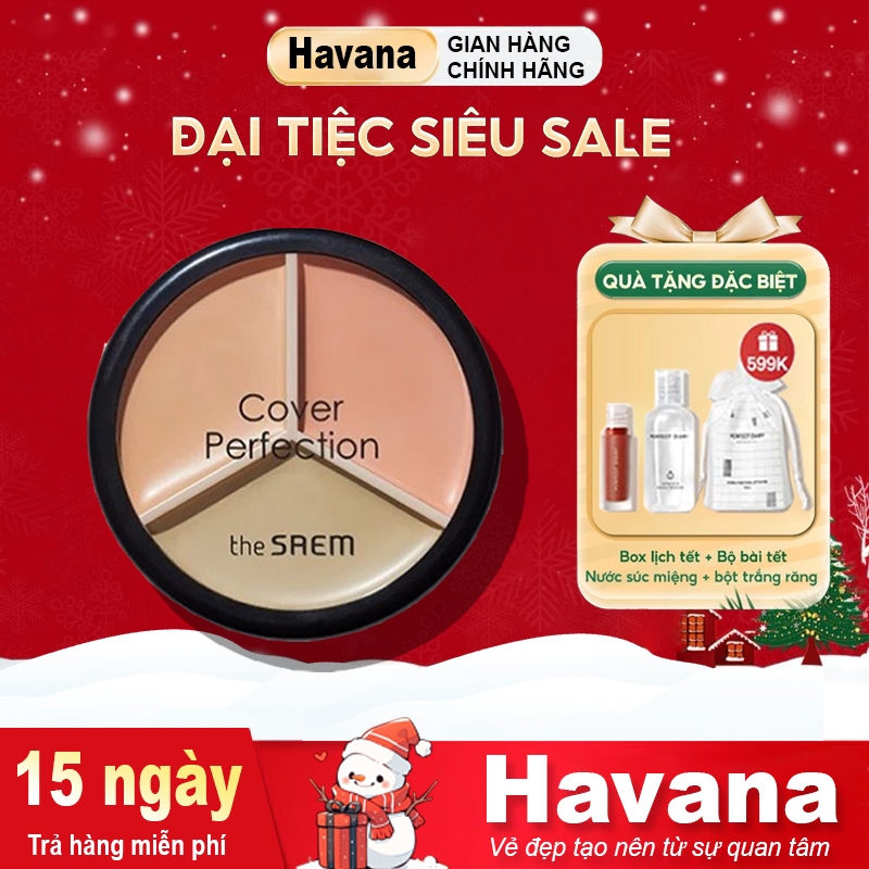 Kem Che Khuyết Điểm Triệt Sắc The Saem Cover Perfection Triple Pot Concealer