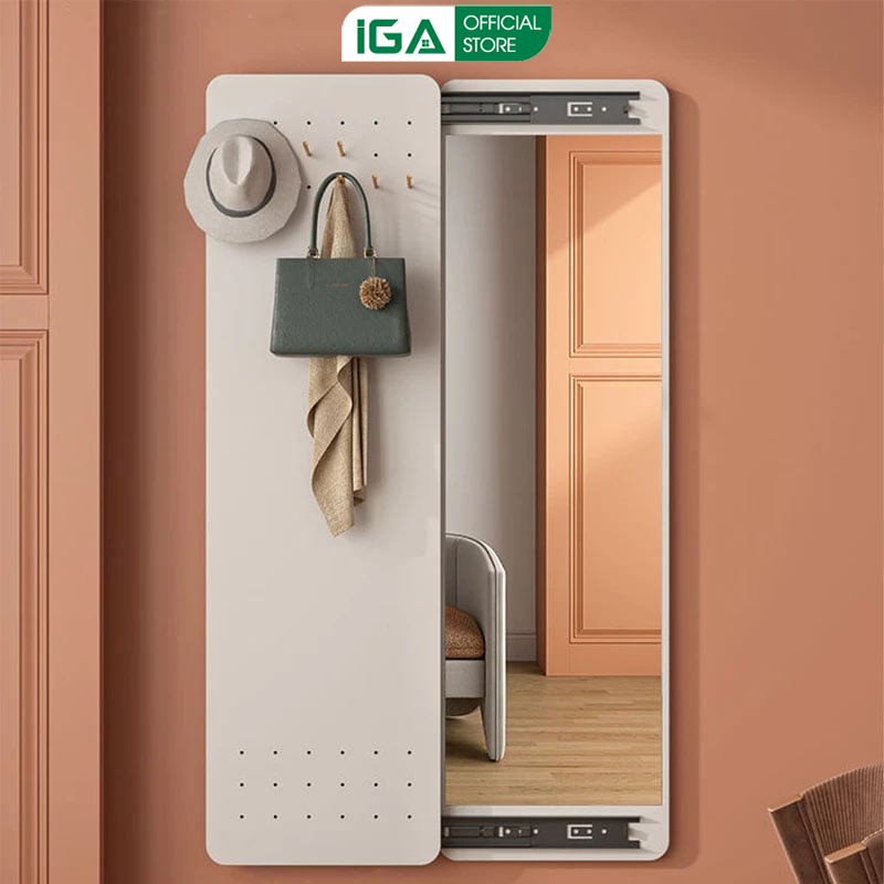 Gương treo tường cánh trượt gương soi toàn thân trang điểm nịnh dáng decor phòng thông minh thương hiệu IGA- GP263.01 | BigBuy360 - bigbuy360.vn