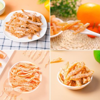 Mứt trần bì, xí muội vỏ cam, vỏ quýt, tẩm đường, vị chua ngọt, món ăn vặt giảm ho, tiêu đờm