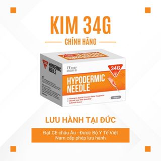 [Combo 10 đầu kim] tiêm meso 34G 4mm 2.5mm 1.5mm tiêm meso CE châu âu, lưu hành tại Đức, BYT cấp phép