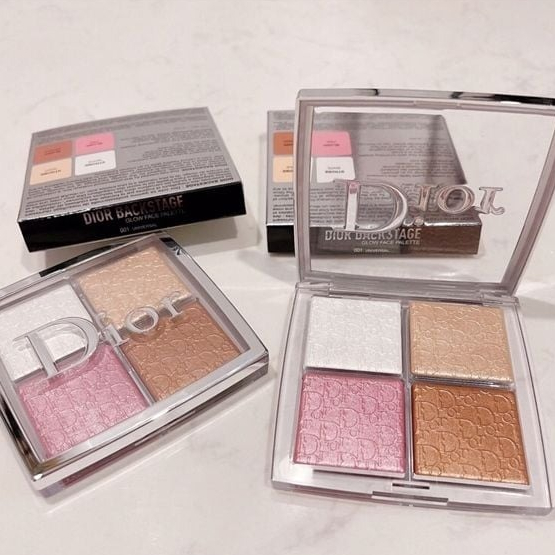 Phấn bắt sáng Highlight D 4 Ô Backstage Glow Face Palette màu 001