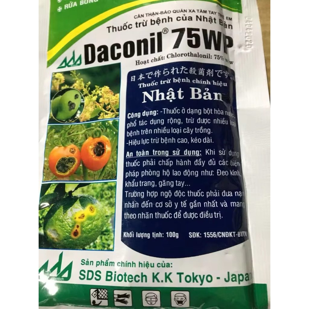 Combo 2 Gói Daconil 75WP 100GR: phòng trừ Sương mai, thối trái thán thư, phấn trắng