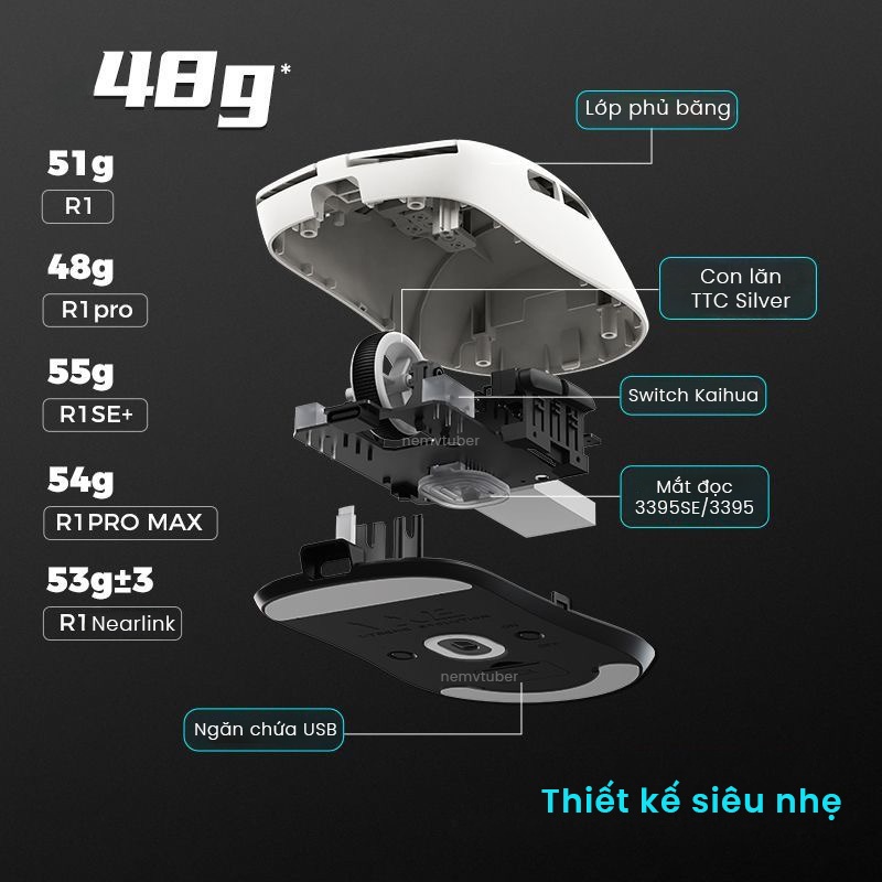 [NEW-BH12T] Chuột gaming VXE Dragonfly R1 Nearlink/SE+ | BigBuy360 - bigbuy360.vn
