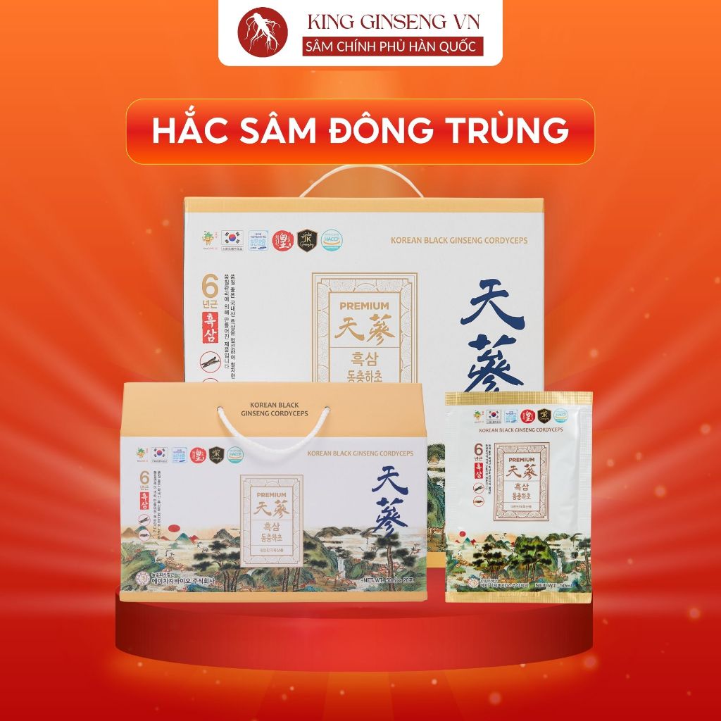 Nước Hắc Sâm Đông Trùng Hạ Thảo Hàn Quốc 365 Giúp Hồi Phục Sức Khỏe Người Bệnh, Cao Tuổi Hộp 20 Gói, 30 Gói, 60 Gói