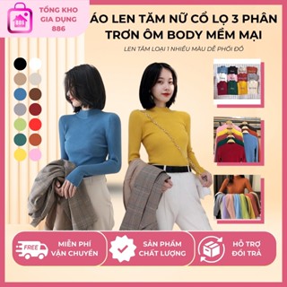  Áo Len Tăm Nữ Cổ Lọ 3 Phân TrơnÔm Body Mềm Mịn Co Giãn Loại 1 Nhiều Màu Dễ Phối Đồ 