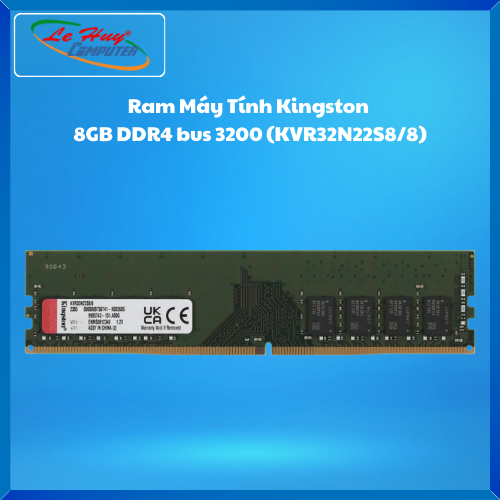 Ram Máy Tính Kingston 8GB DDR4 bus 3200 (KVR32N22S8/8) - Hàng Chính Hãng
