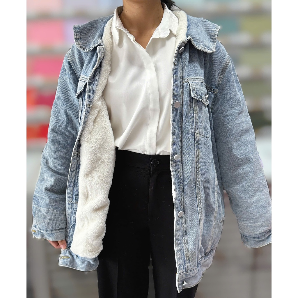 [2HAND] Áo khoác jean 2hand áo khoác bò 2hand denim jacket unisex Freesize dưới 70kg