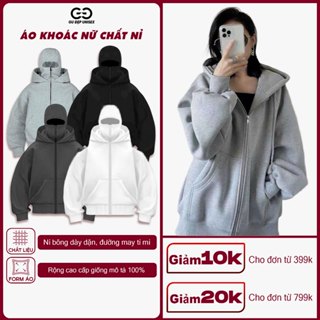  Áo Khoác Nỉ Hoodie Trơn Tay Phồng Dài Form Rộng Ulzzang Nam Nữ Unisex – Gu đẹp Unisex GD88 