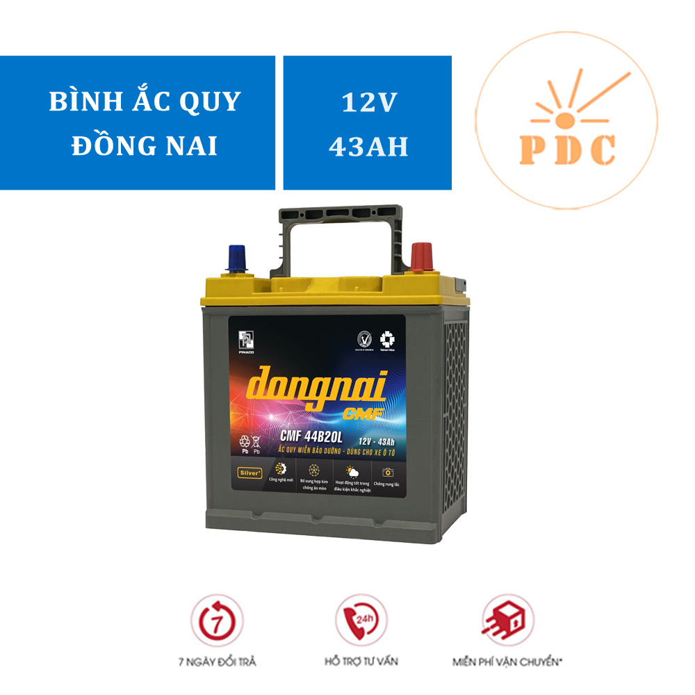 Bình ắc quy khô miễn bảo dưỡng Đồng Nai CMF 44B20L - 12V 43AH