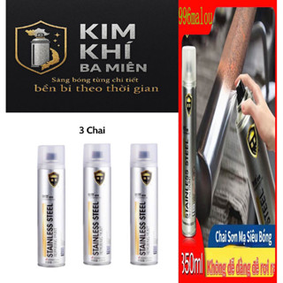 Sơn Bạc Mạ Crom  Sơn Xịt Mạ Chrome Sáng Bóng 350ml - Chai Sơn mạ Siêu Bóng - Sơn Xe