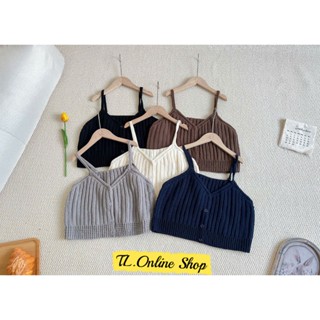  Áo len 2 dây croptop Nữ phong cách Hàn Quốc – Áo gile len nữ nhiều màu - TL Online Shop 