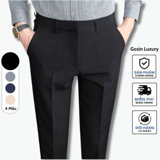 Quần Âu Nam Ống Côn GOZIN LUXURY Vải Coton Hàn Co Giãn Nhẹ Không Nhăn, Không Xù