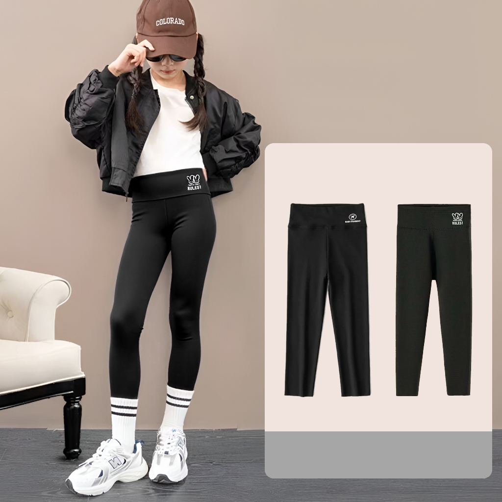 Quần legging cao eo Hàn Quốc mới cho bé gái | Mặc bốn mùa | Cotton thoáng khí | Thể thao & Thường ngày