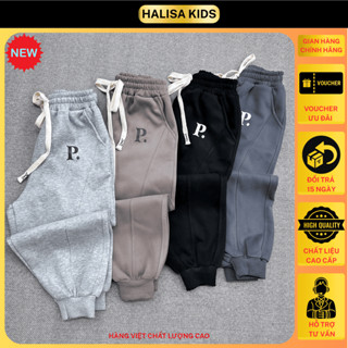   2025 Quần nỉ cho bé trai 17-65kg in chữ P chất nỉ 2 da QCCC mềm mịn ấm áp HALISA KIDS 