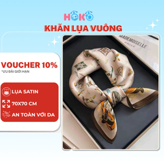 Khăn lụa vuông quàng cổ size 70*70 HOKO khăn choàng cổ turban thắt túi thắt áo bằng lụa