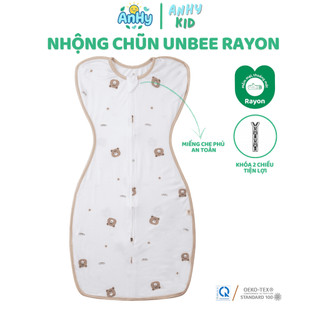  Nhộng Chũn Sơ Sinh Unbee chất Rayon – Thoáng Mát Dễ Chịu Size 0–6M Khóa Kéo 2 Chiều | AnHy ShopKid 