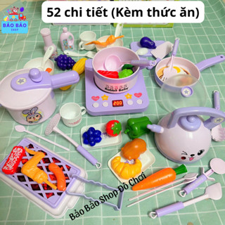   Size to  Bộ Đồ Chơi Nhà Bếp Bộ Nấu Ăn Thỏ Tím Khủng Long 52 Chi Tiết Đầy Đủ Thức Ăn có Bếp Dùng Pin 