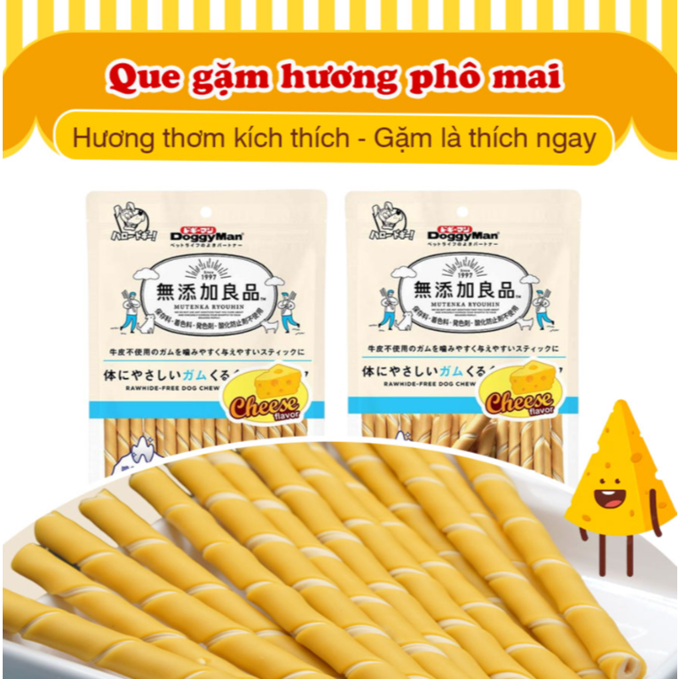 Snack Cho Chó Que Gặm Hương Phô mai Doggyman 120g/ Snack huấn luyện HQPET