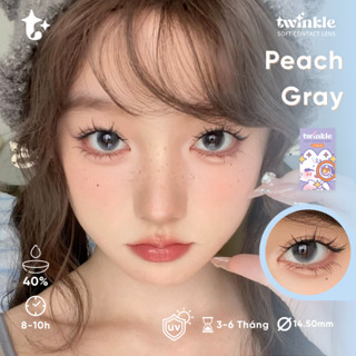  Kính áp tròng Peach Dream Gray hiệu ứng trong veo phủ bóng lens twinkle 