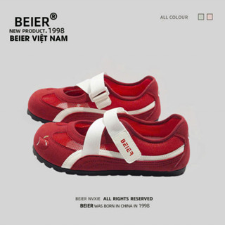 BEIER AUTH 100% Giày búp bê beier FOM TO lùi 1 sz giày sneaker beier đỏ xinh đẹp 3639