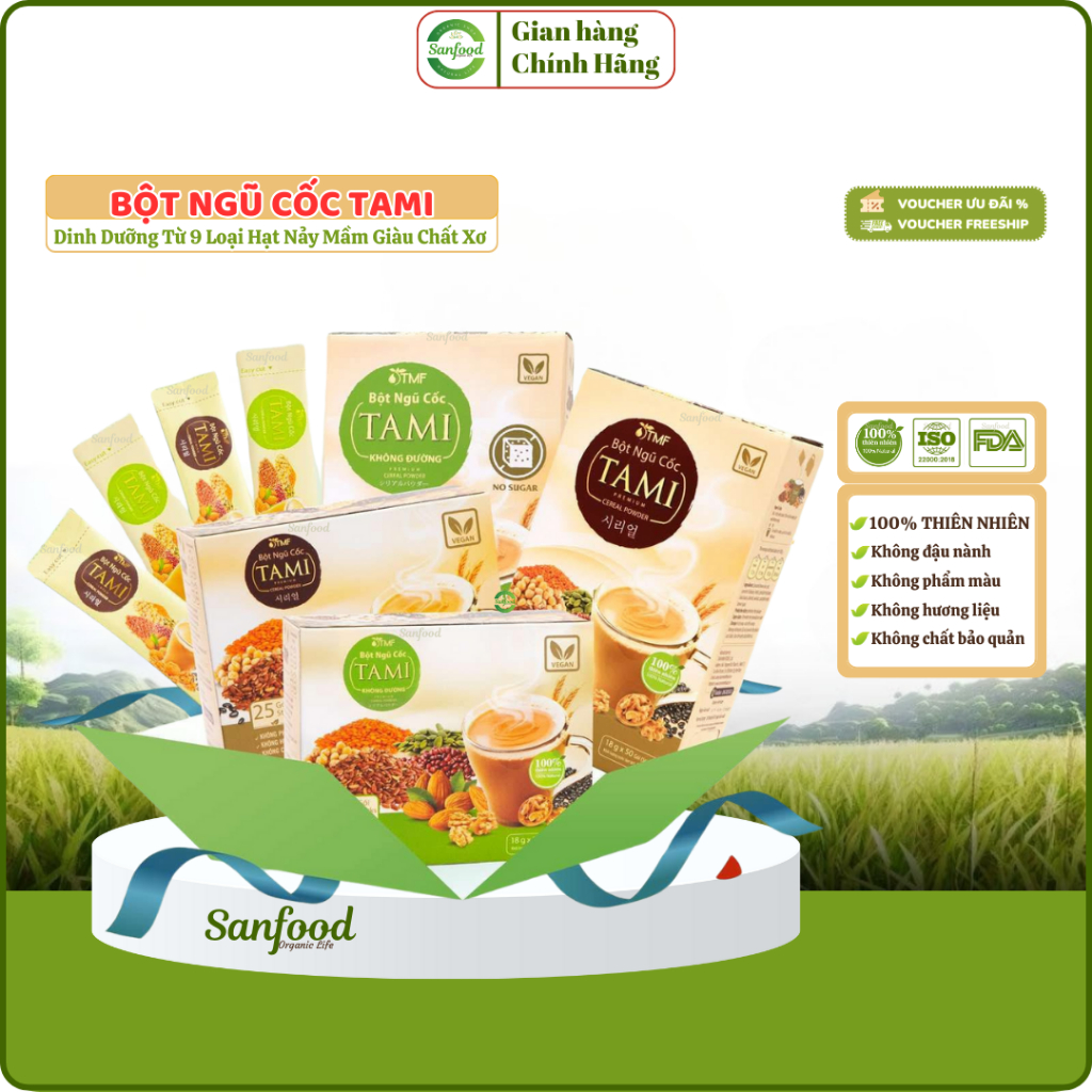 Bột ngũ cốc Tami hạt nảy mầm dinh dưỡng giàu chất xơ Tâm Minh Foods