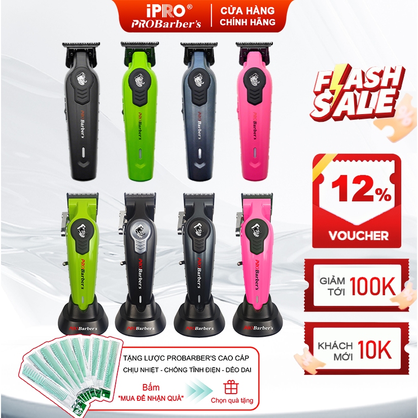 [iPRO Official] Tông Đơ Chấn Viền IPRO Probarbers S1088 S1087 Cắt Viền Sắc Bén, Không Dây, Pin Khỏe