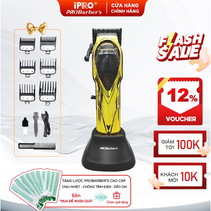 [iPRO Official] Tông Đơ Cắt Tóc Lưỡi Thép Không Gỉ IPRO PROBarbers S1027 Cao Cấp Chuẩn Salon