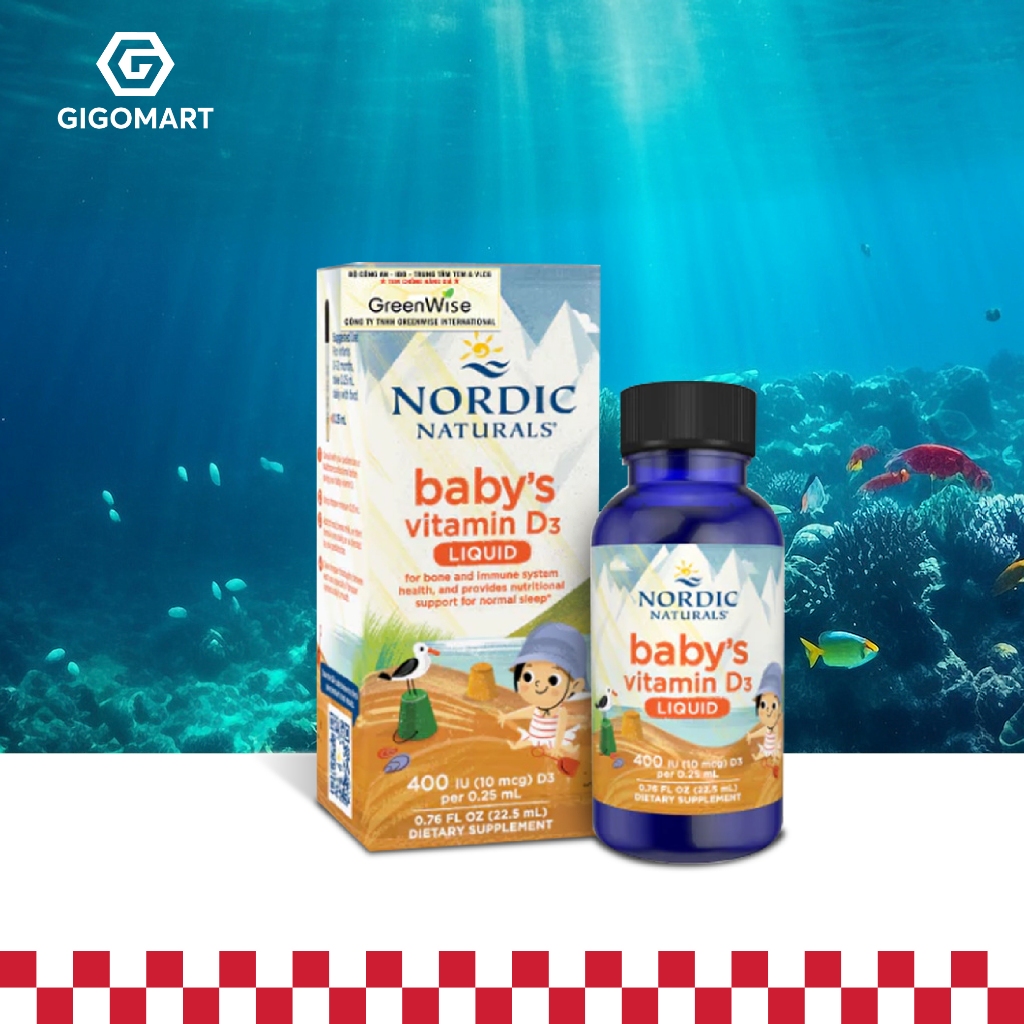 Vitamin D3 Nordic Naturals nhỏ giọt cho trẻ sơ sinh( lọ 22,5ml)