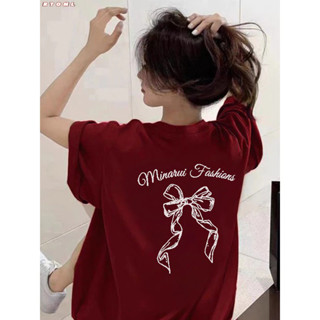  áo thun nữ form rộng RTOML Đỏ mận form rộng cotton 100% hàn quốc girl phố local brand 100% cotton 260gsm 