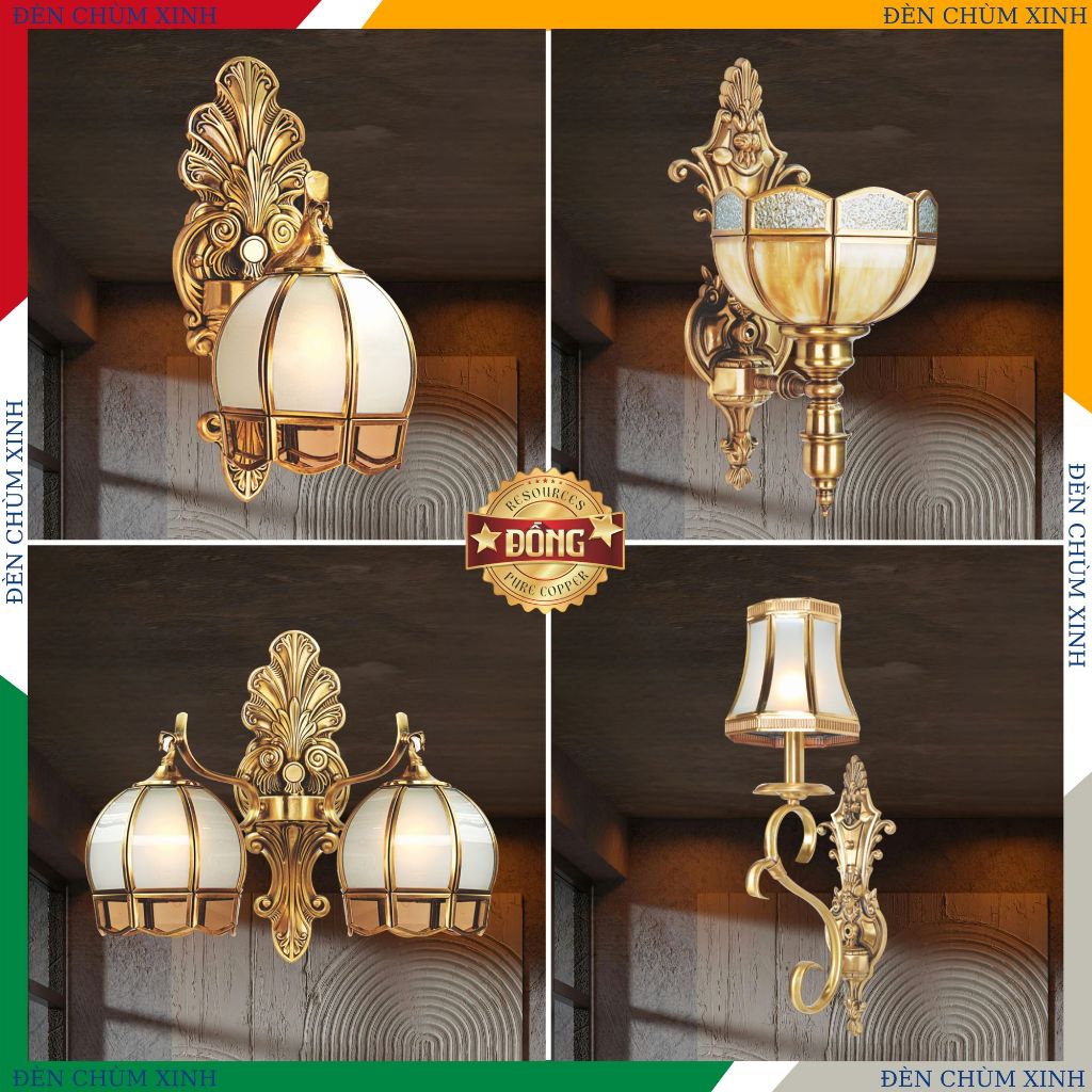 [ ĐÈN CHÙM XINH ] Đèn vách tường đồng, đèn tường cổ điển NV-2211/1, NV-2211/2, NV-501/1, NV-20153/1