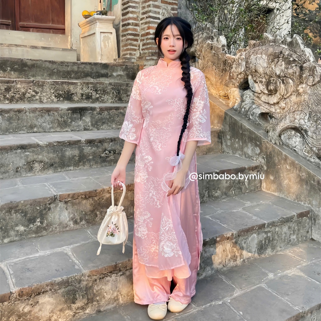 [ẢNH THẬT] Áo dài cách tân CẨM TÚ cao cấp Simbabo